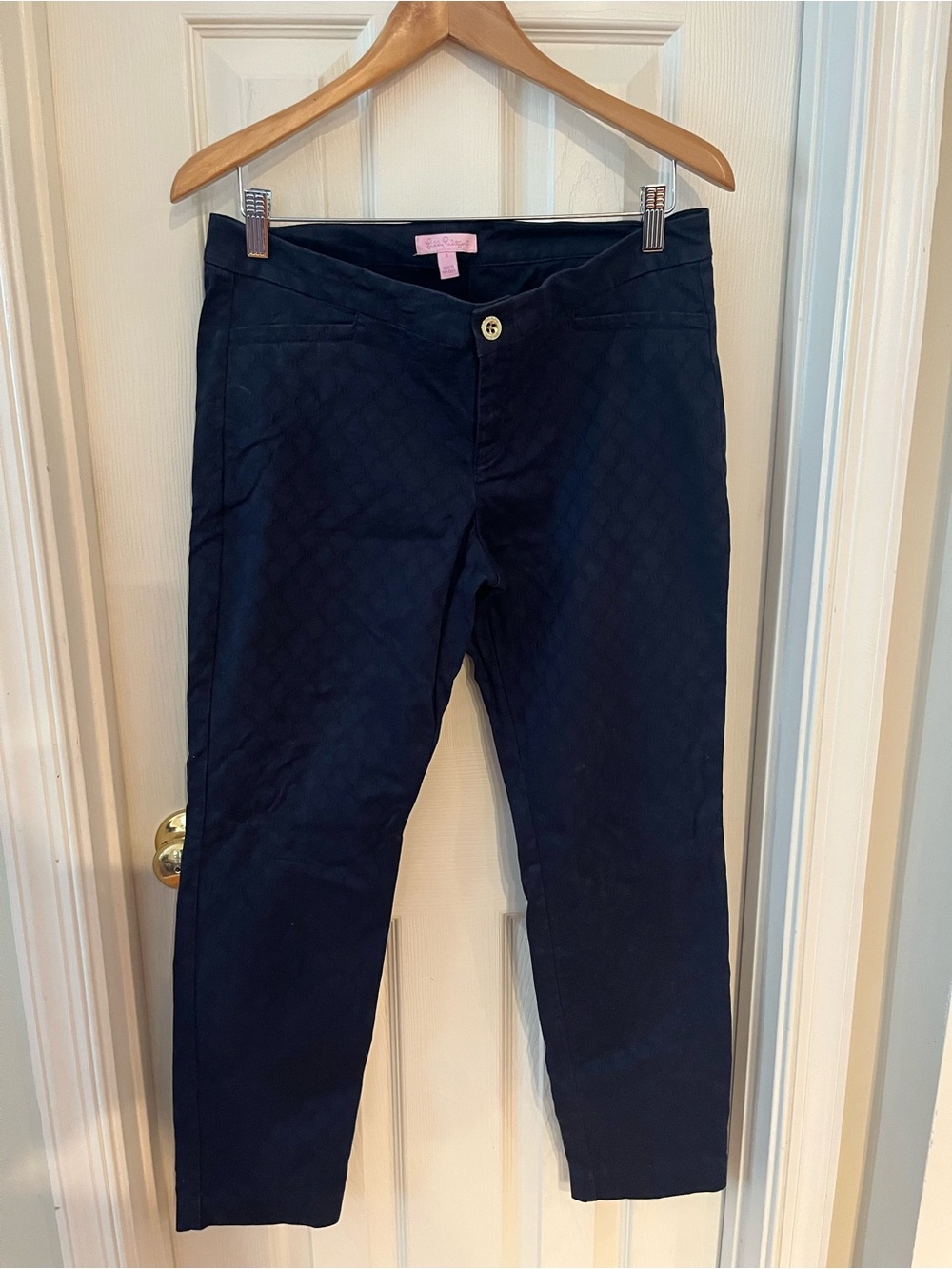 Lilly Pulitzer Navy Quilted Ankle Jeans